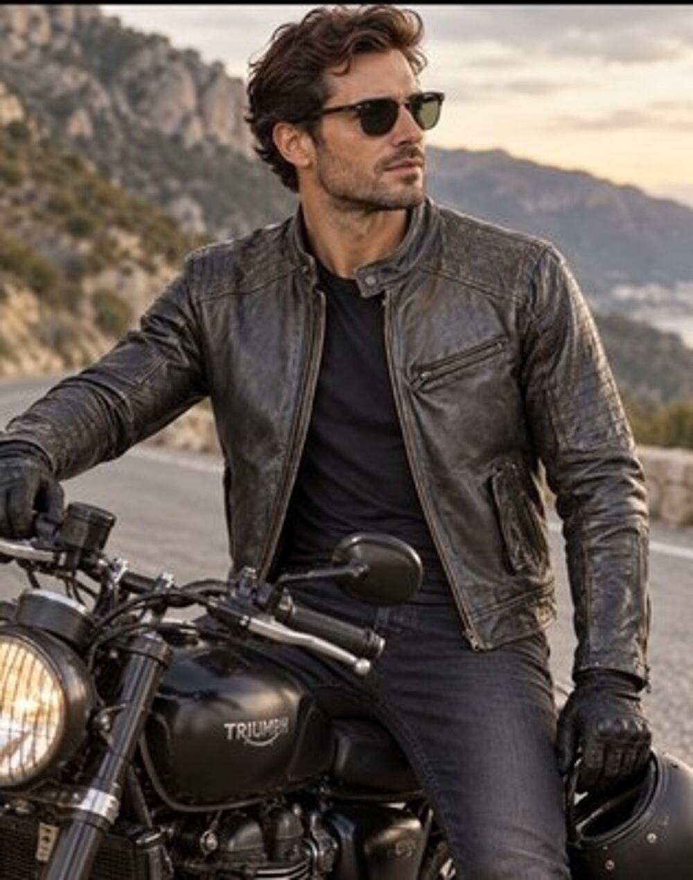 Inc International Concepts Men’s Genuine Leather Distressed Moto Jacket Sz S
